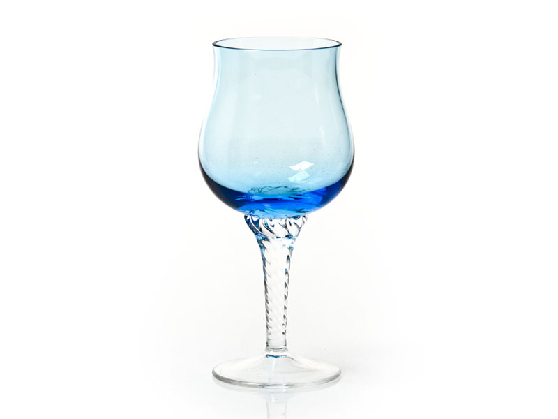 Wine glass 250ml - Hand Made (blue) 1pcs