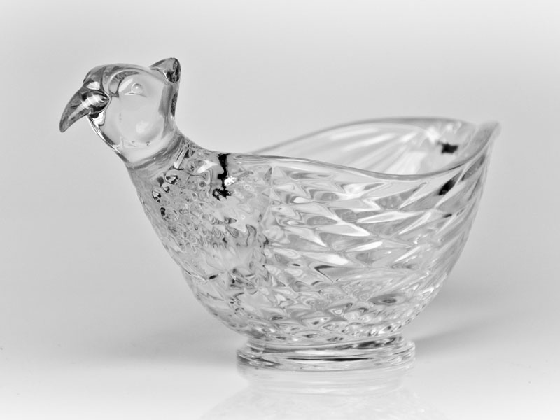 Crystal partridge-shaped bowl 