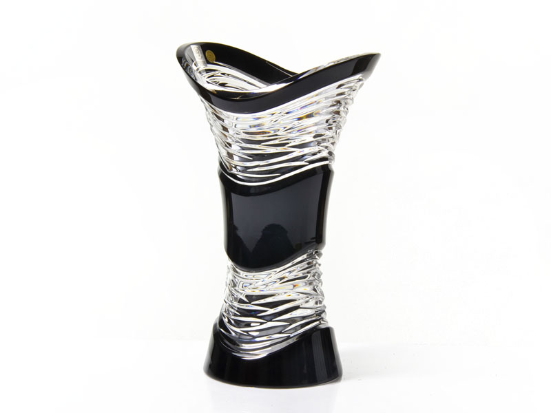 POEM black crystal vase 255 mm Caesar Bohemiae