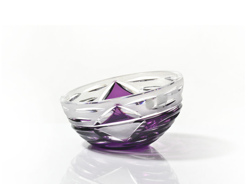 "MIRAGE" decorative crystal bowl 130 mm violet