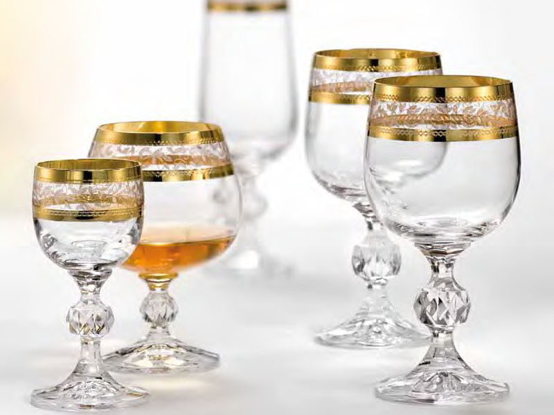 Złote listki kolekcja CLAUDIA wino, likier, szampan, brandy Bohemia