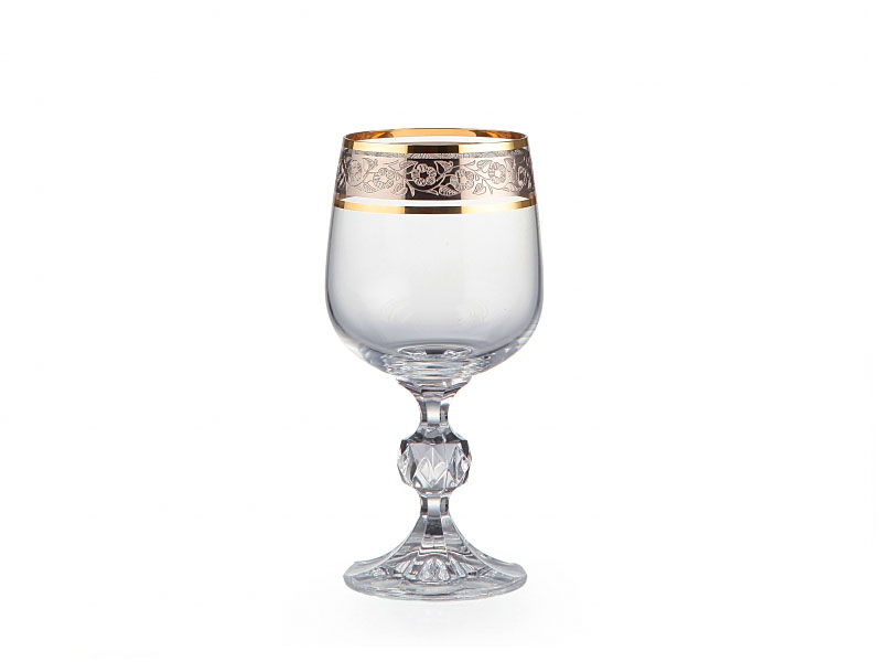 Wine glass "CLAUDIA" gold and platinum 230 ml