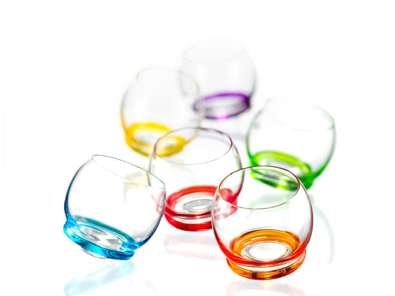Kolorowe krzywe szklanki CRAZY 390 ml