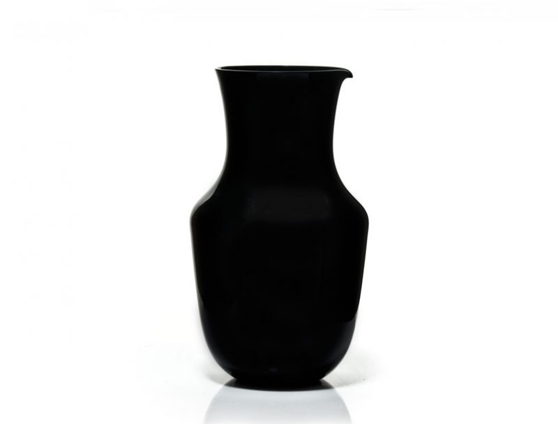 Black hand made jug