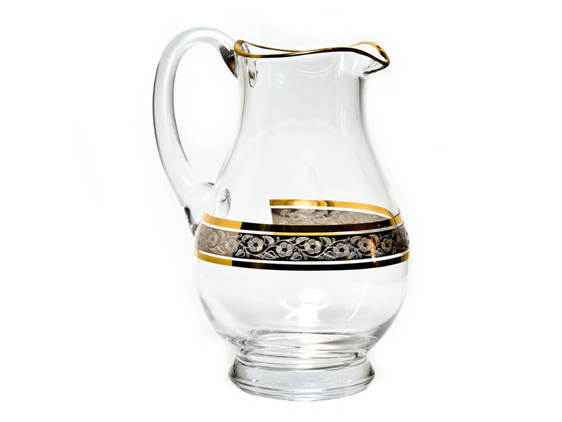 Decorated pitcher gold and platinum 1500 ml