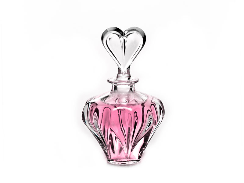 Crystal perfume bottle with heart 12 cm