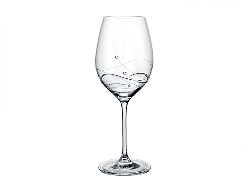 GLITZ red wine glasses Swarovski Elements 470 ml 2pcs