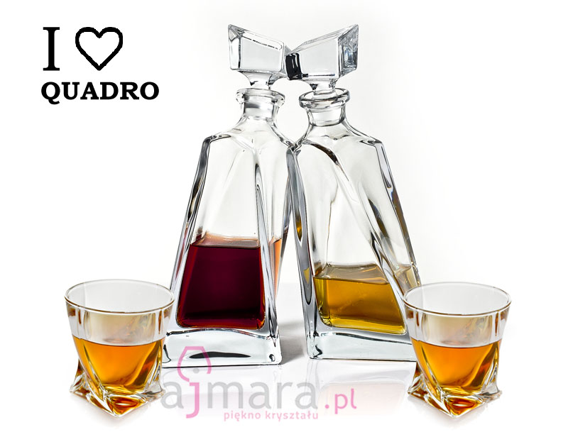 I LOVE QUADRO - 2 carafes and 6 glasses.