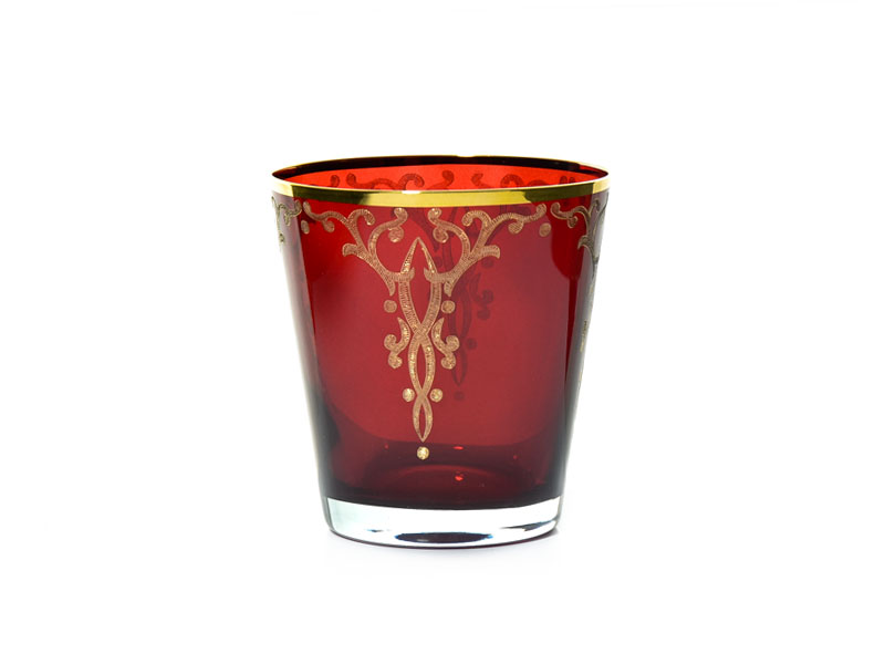 Decorated red color tumblers