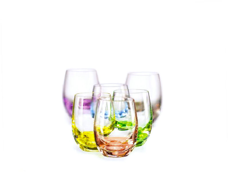 Colorful RAINBOW vodka glasses 60 ml Crystalex Bohemia