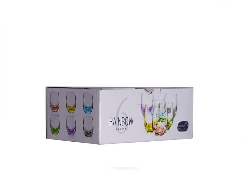 Kolorowe kieliszki pudełko photobox RAINBOW