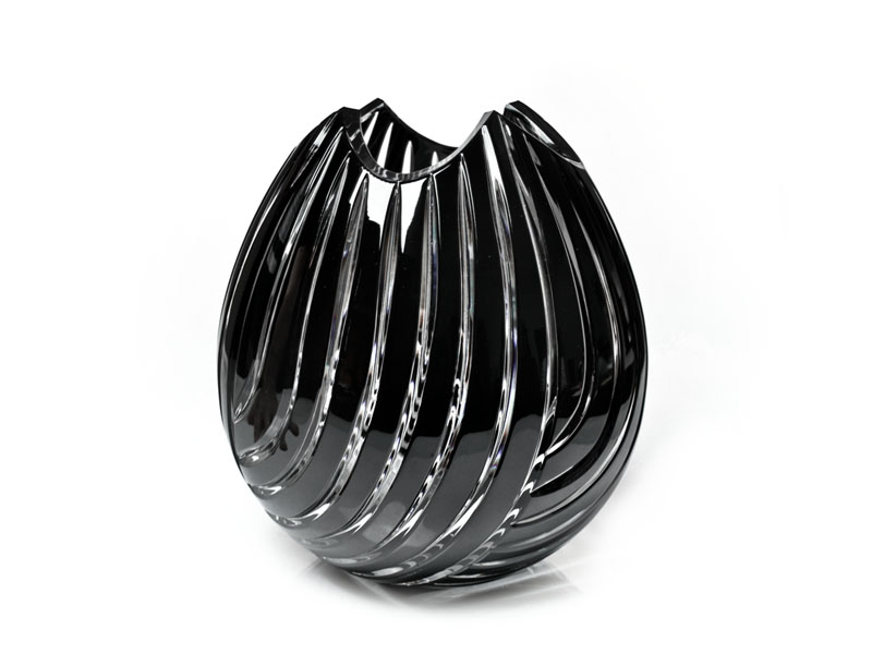 Crystal decorative vase "LINUM" 210 mm black
