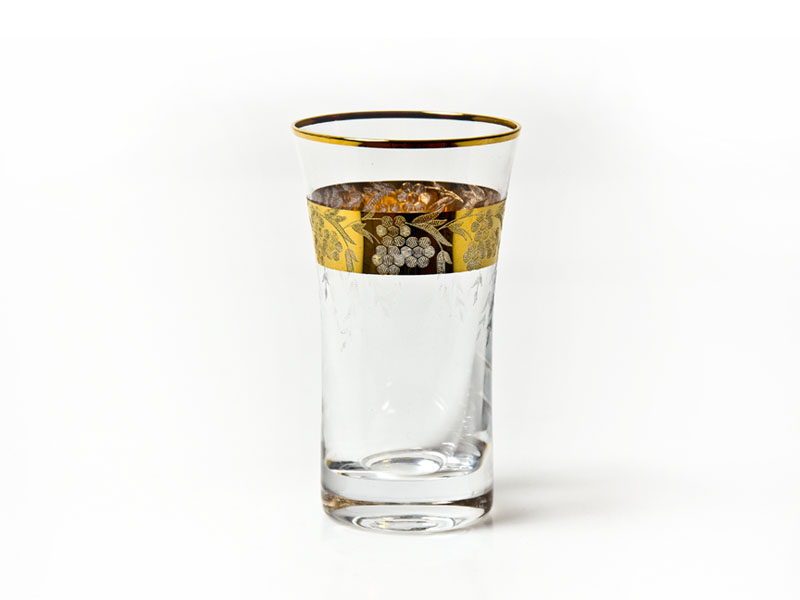 Złocone szklanki (literatki) 125 ml- złote kwiaty
