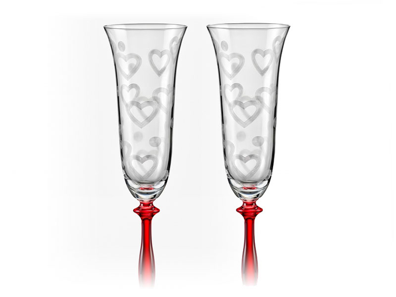 Champagne glasses "ANGELA LOVE" 190 ml 2pcs