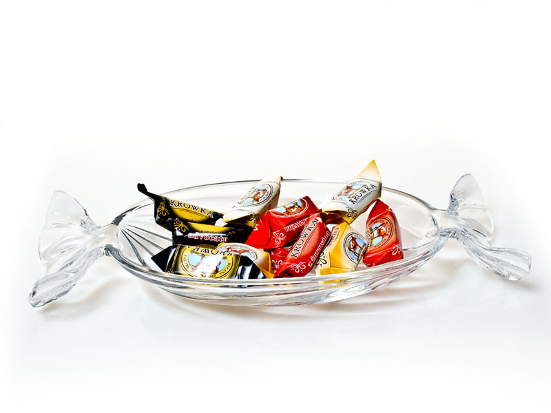 Crystal bowl in the shape of a candy