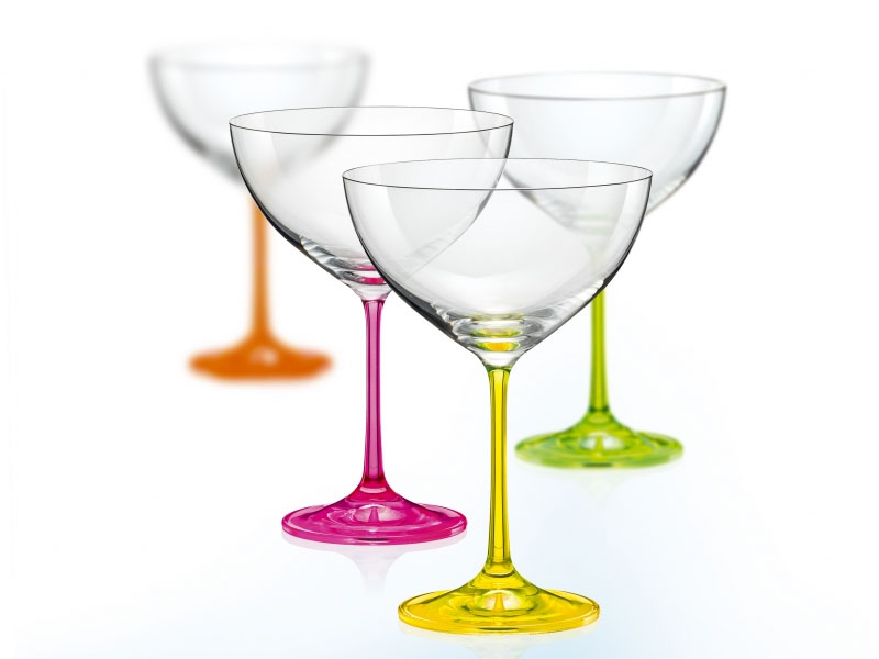 NEON martini and cocktail glasses, 340 ml, each in a different color