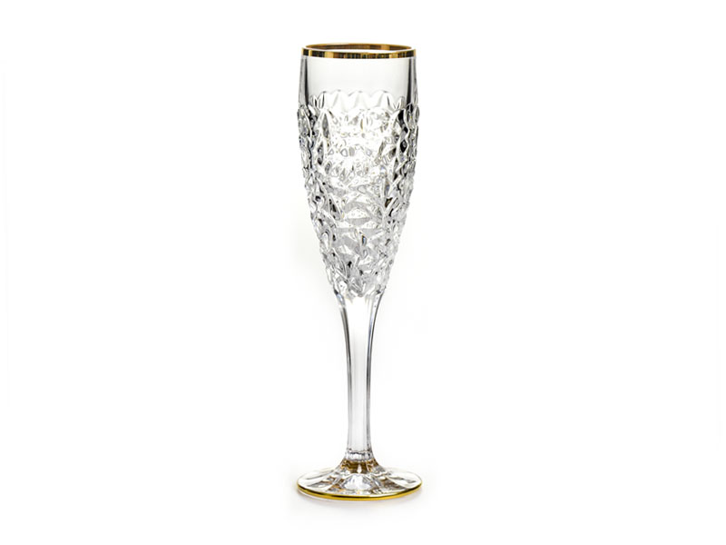 Champagne glasses "NICOLETTE GOLD RIM" 180 ml
