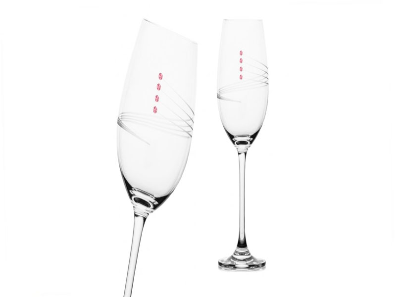 Champagne glasses with Swarovski crystals Pharos Rose