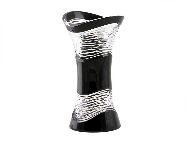 Crystal vase "POEM" 305 mm (black)
