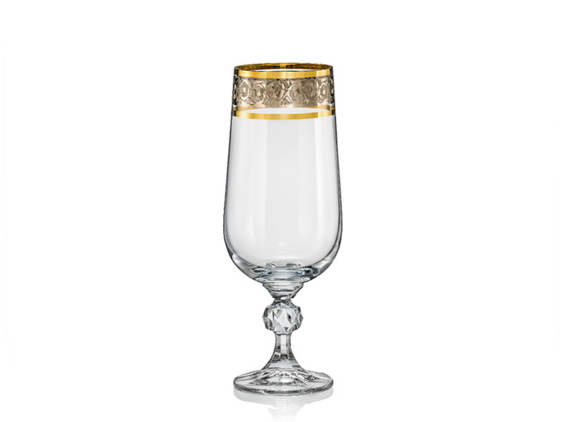 Pokal, CLAUDIA beer glass, gold platinum