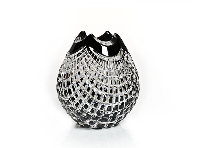 Crystal decorative vase "QUADRUS" 135 mm black