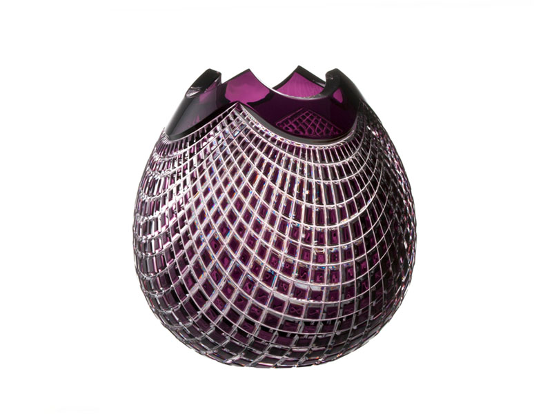 Handmade crystal vase / vase QUADRUS