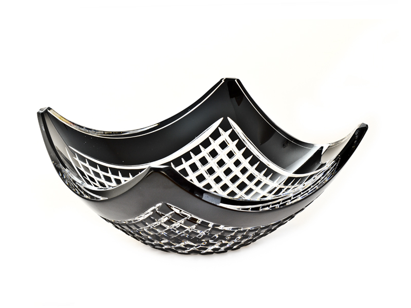 "Quadrus" - decorative crystal bowl 210mm Black