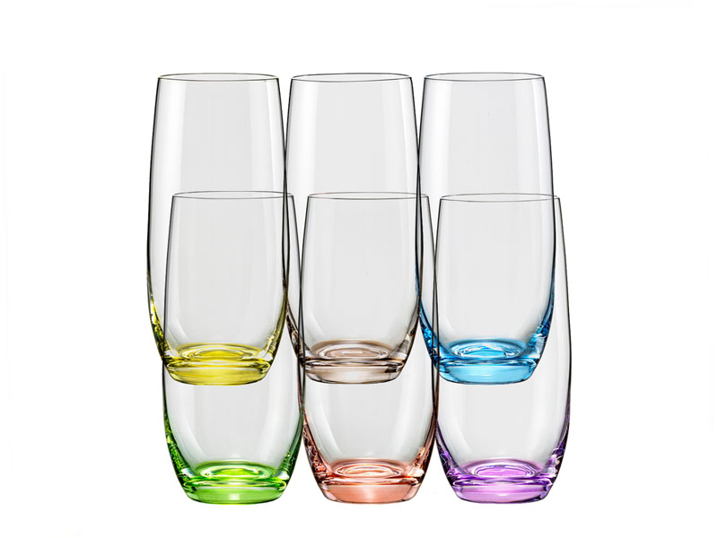 Wysokie kolorowe szklanki RAINBOW 350 ml