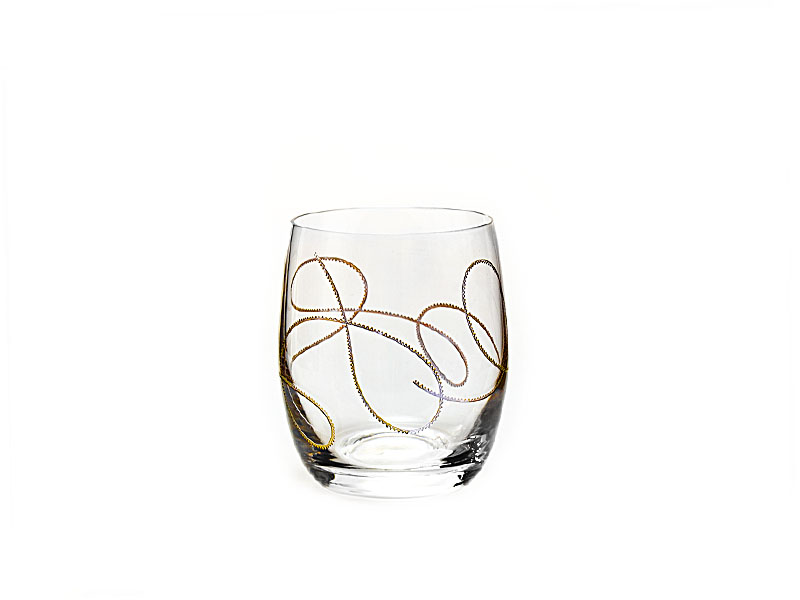 Zdobiona szklanka do whisky STRING 300 ml Bohemia