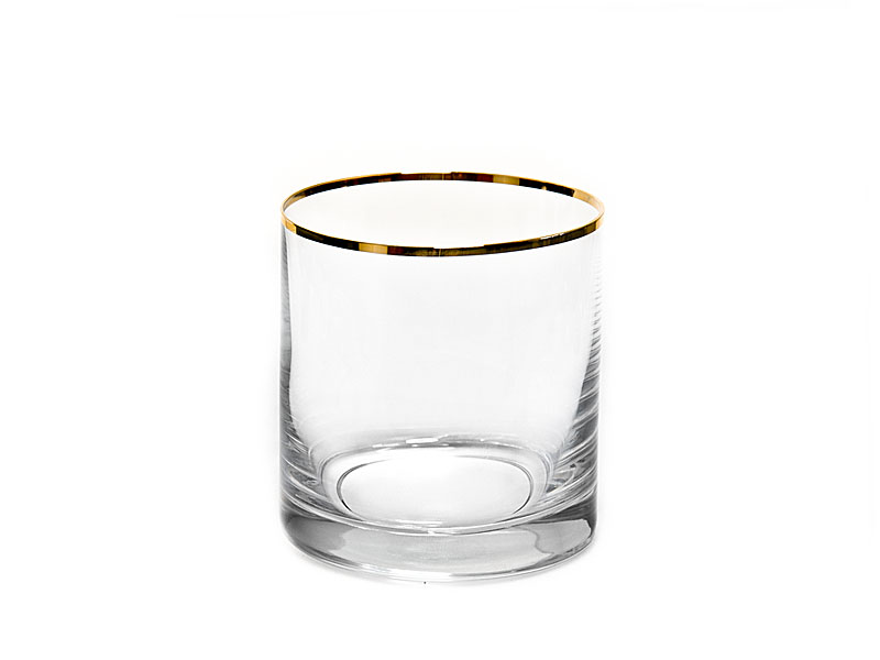 Whiskey glasses "BARLINE" 410 ml gold rim