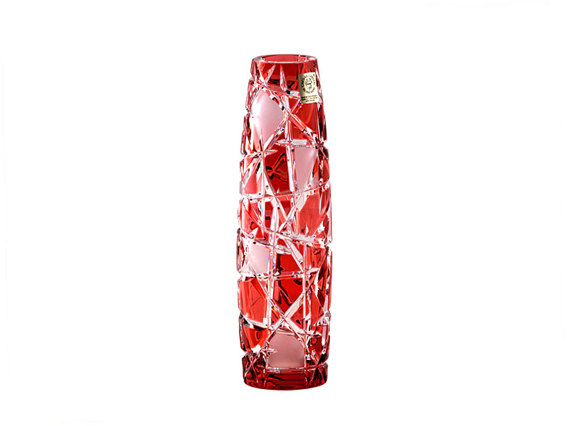 "Mars" - 200 mm crystal vase (red)