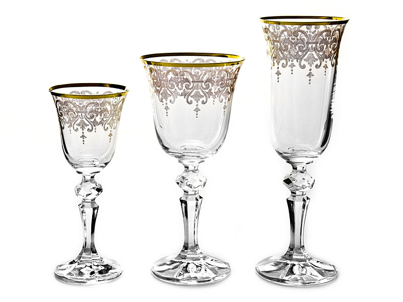 Crystal glasses with gold decoration Q8410