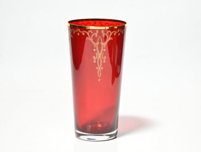 Červené sklenice longdrink JIVE 400 ml  II Kvalita