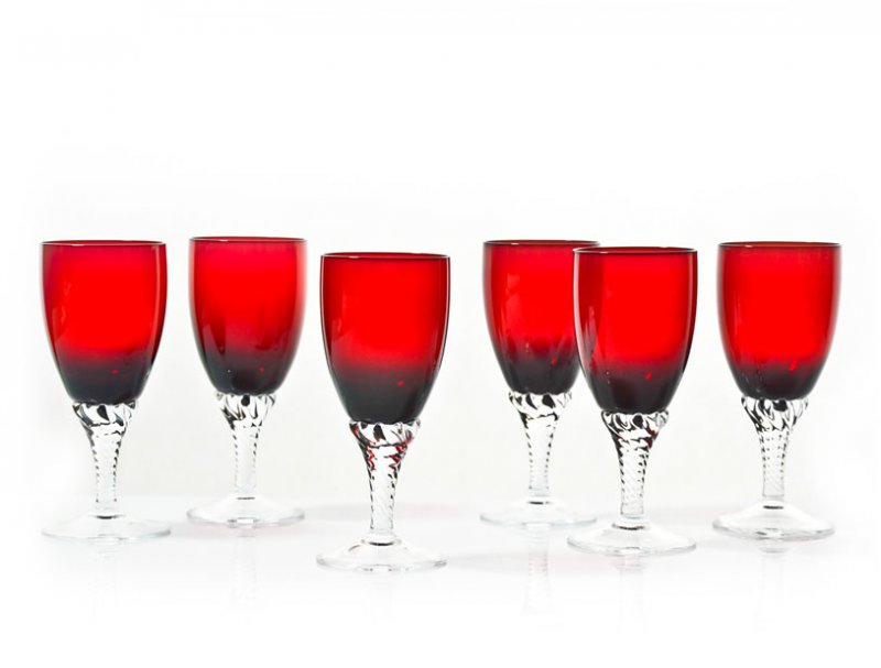 Crystal red glasses