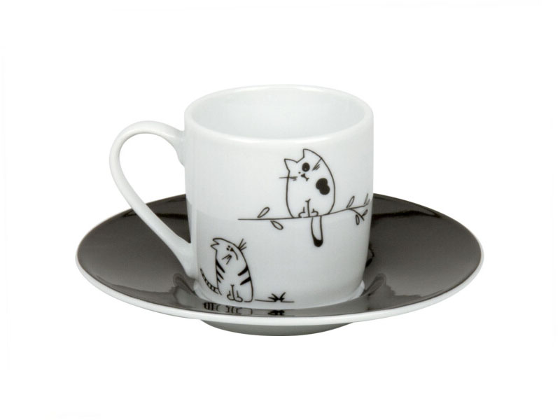 Filiżanka do espresso Funny Cats & Dogs 85ml Konitz porcelana