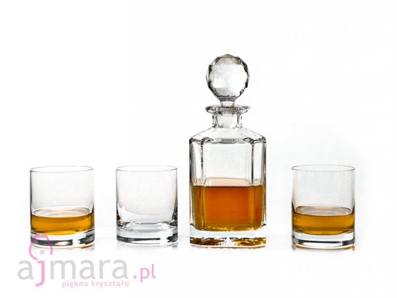 Kryształowa karafka + szklanki do whisky Fiona 1+6