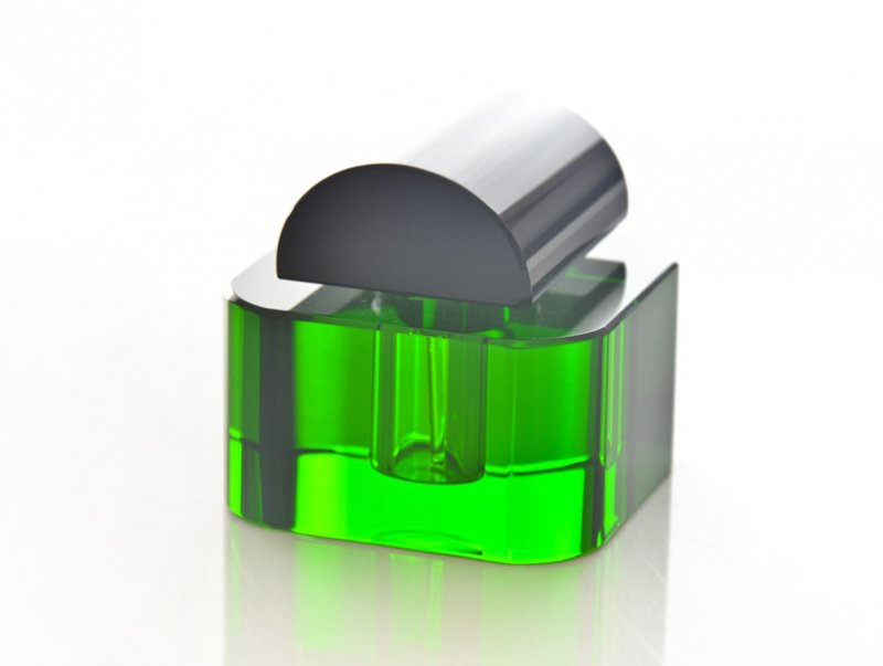 Kryształowy flakon na perfumy - czarno zielony
