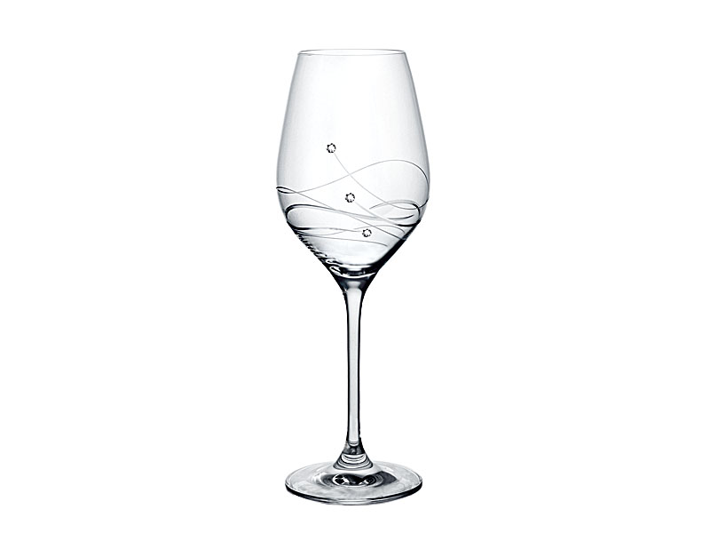 GLITZ white wine glasses Swarovski Elements 360ml 2pcs