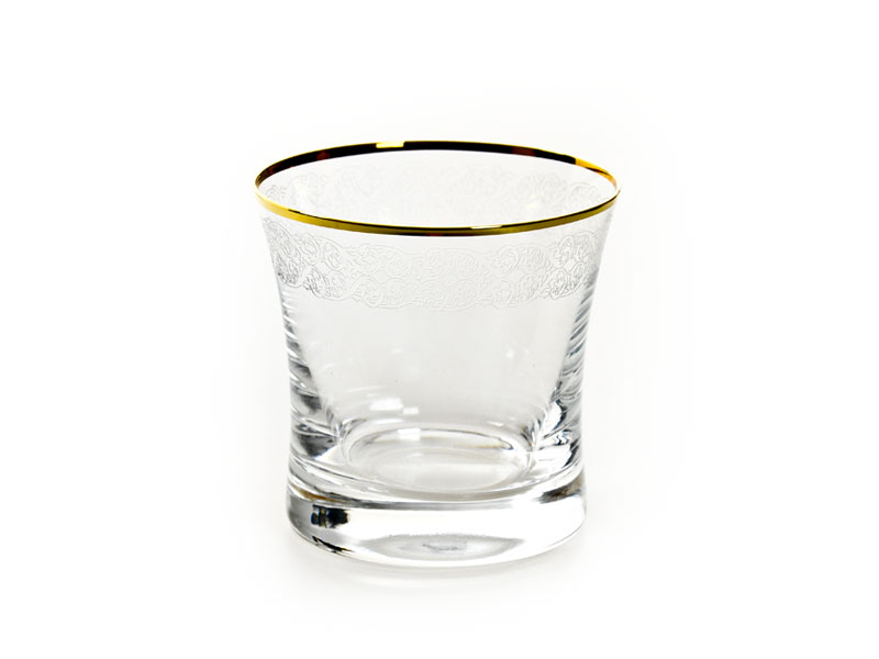 Whiskey glasses "Grace" golden rim 280 ml