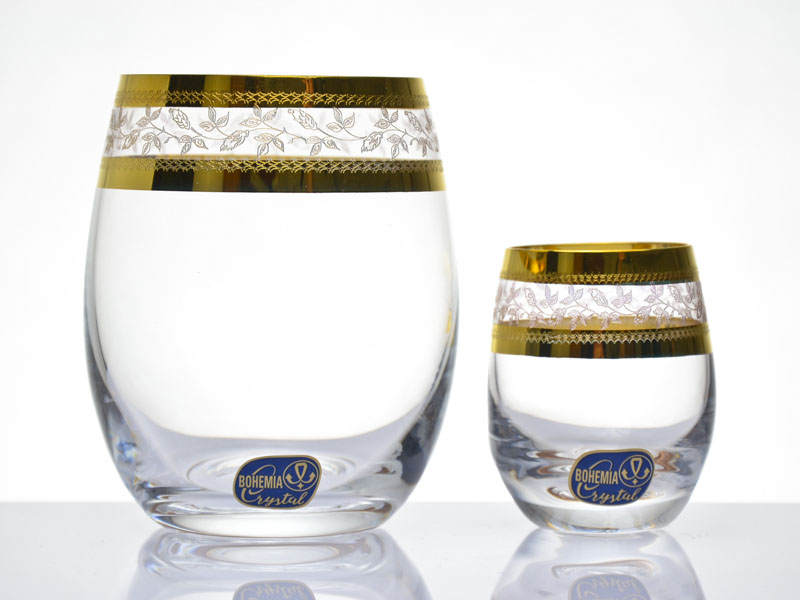 Decorated whisky + vodka glasses "Club"