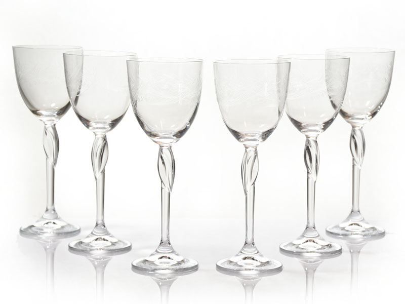Decorated wine glasses - "Fleur"