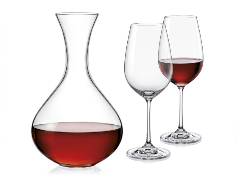Decorated wine set with carafe "VIOLA" 2+1