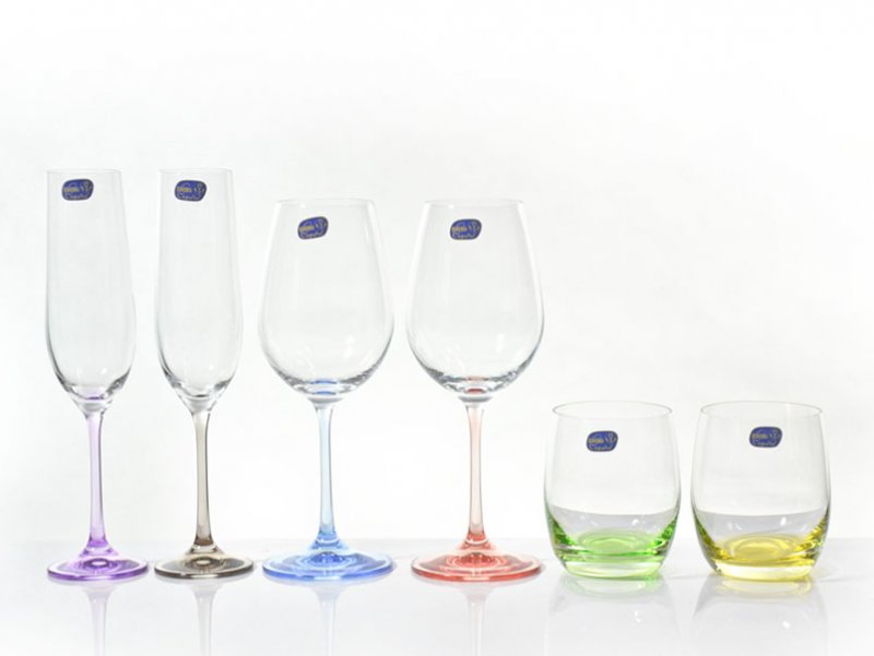 Wine glasses "Rainbow" - set of 18
