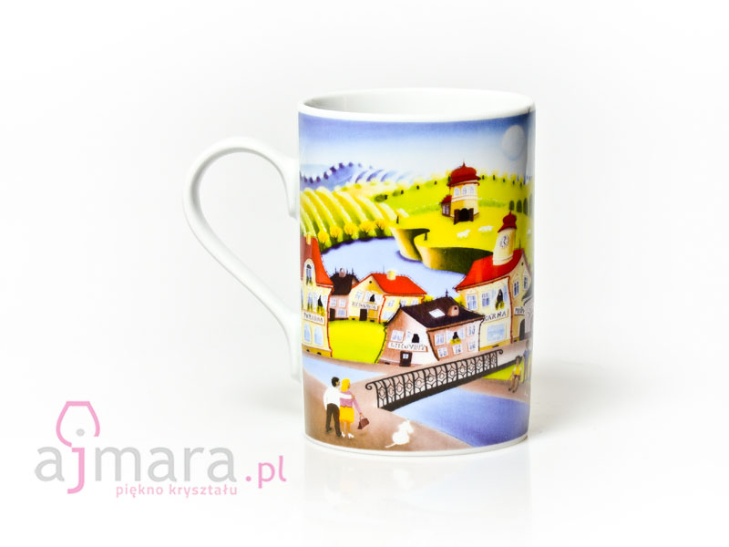 Porcelain mug Czech cities and towns (Bridge)