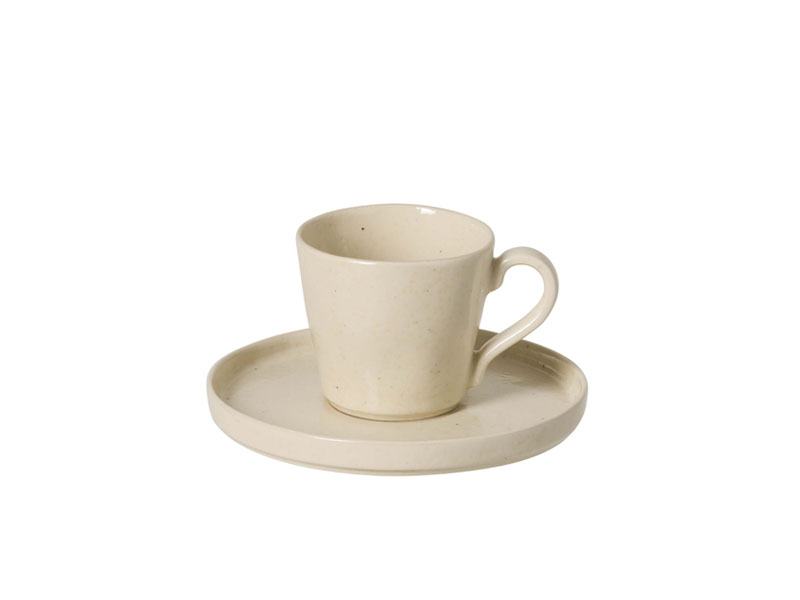 LAGOA tea cup and saucer in stone color 