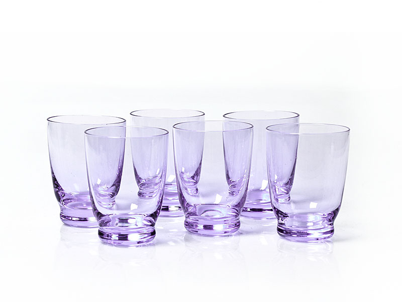 Crystal liqueur glasses 80 ml (violet) Hand Made 6pcs