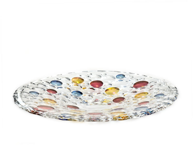 Crystal, colorful plate "LISBOA" 380 mm