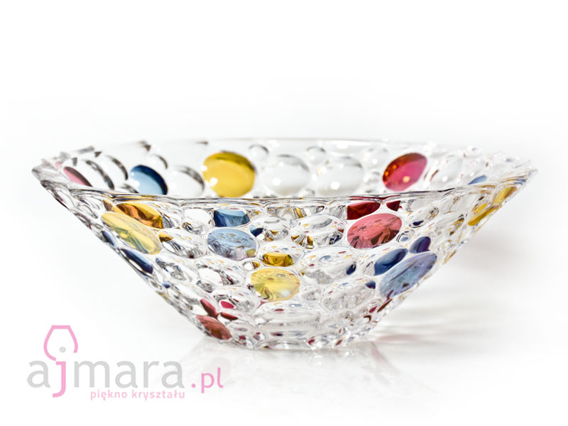 Colorful, crystal bowl "LISBOA" 300 mm
