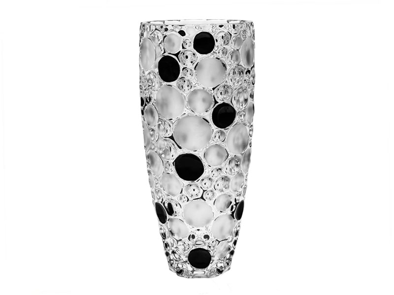 Crystal vase "LISBOA BLACK & MATT" 350 mm