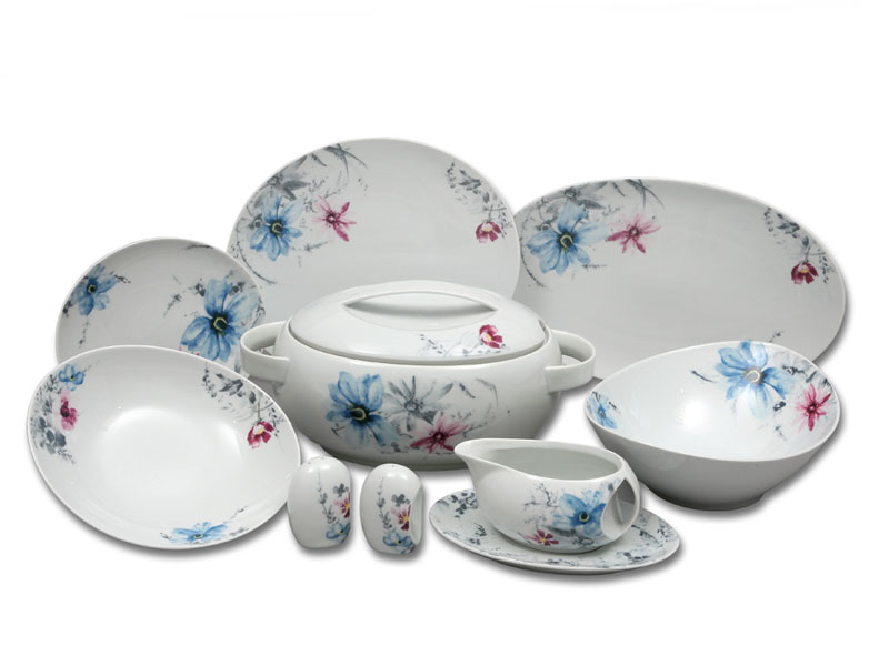 "Loos" flowers dinner set for 6 persons Thun